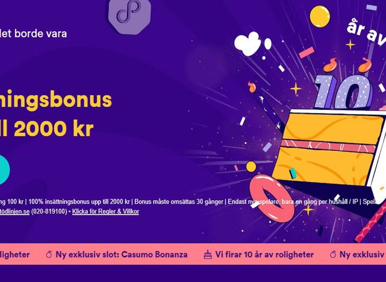 Spelbolaget Casumo fyller 10 år – Ny bonus
