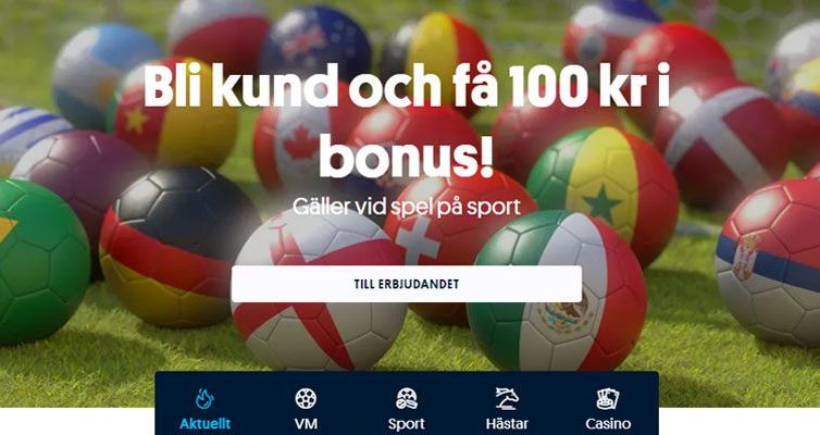 Svenska Spel ger 100 kr i välkomstbonus under VM